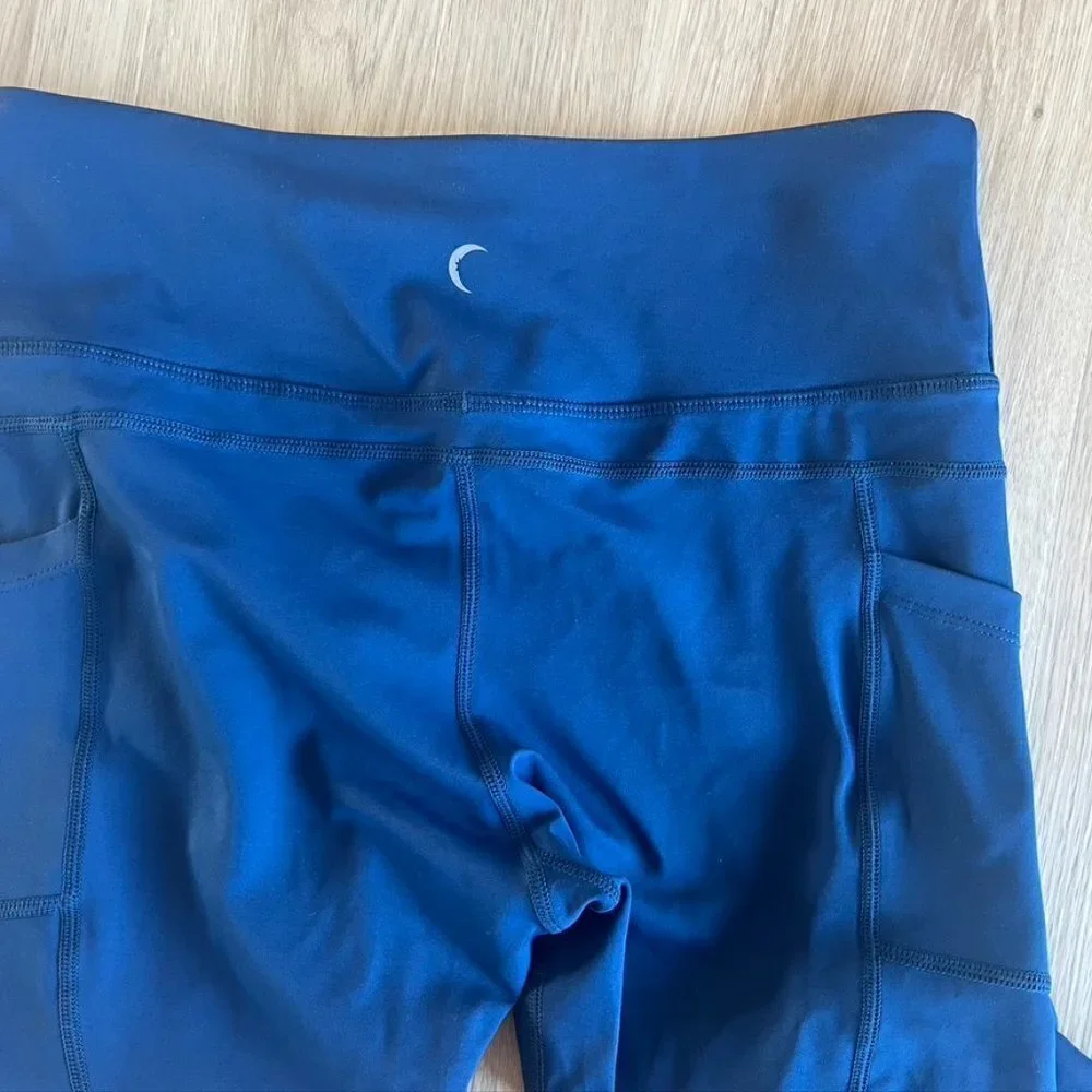 ** Zyia Active Navy Blue Pocket Brilliant Hi Rise Leggings Size 12 crop